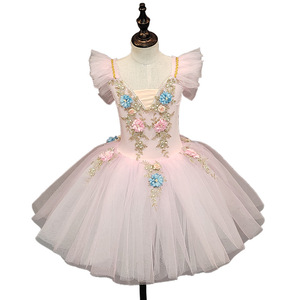 Maillot de Ballet para Niñas, Diseño Floral Lago de los Cisnes, Disfraz de Bailarina con Tutú de Tul, Vestido de Baile para Fiesta de <span class=keywords><strong>Navidad</strong></span> - Product Image 5