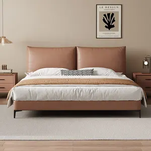 Camas enfundadas King Size Double Queen Modern Soft Bed Frame Muebles de dormitorio populares