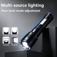 Lampe torche LED rechargeable professionnelle avec zoom télescopique pour le camping