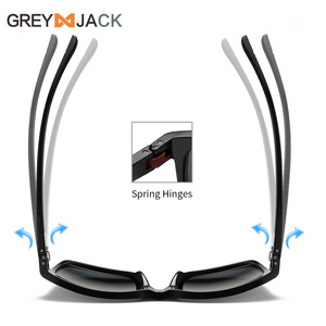 Lunettes de soleil polarisées Greyjack pour hommes, monture noire en PC, verres TAC UV400, lunettes de sport et de conduite - Product Image 4