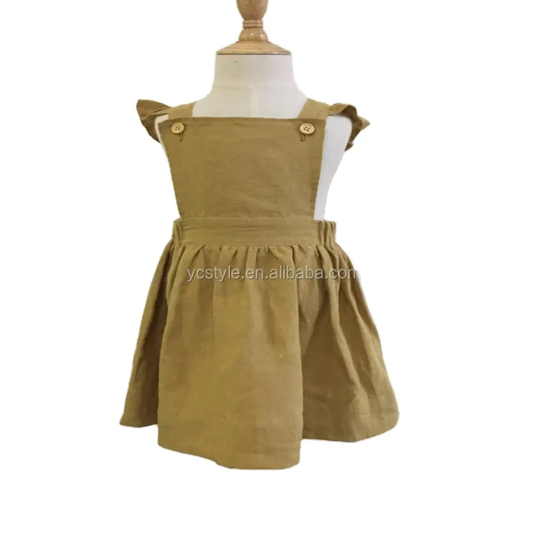 Rüschen ärmel Mädchen Kleid, Sommer Prinzessin Criss-Cross Back Kleid, Großhandel Baby und Kinder Kleidung