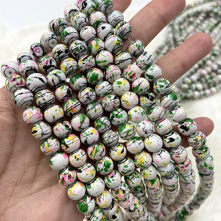 picture white beads round from bead market supplier for jewelry