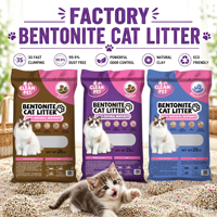 Fournisseur en gros d'usine, litière pour chat en argile bentonite naturelle sans poussière, sable pour chat en bentonite de sodium