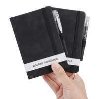 Carnet de notes personnalisé en cuir PU A6 A7, mini-journal à couverture rigide avec pages lignées et fermeture élastique pour les voyages et les affaires