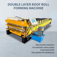 Machine de fabrication de panneaux de toiture et de mur en métal à double couche contrôlée par PLC, sur mesure pour les clients mondiaux