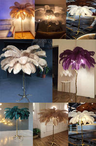 Nordische Feder-LED-Stehlampe Moderne Luxus-Straußenfeder Kupfer-Harz Blauer Schirm Große Wohnzimmer-Schlafzimmer-Heimdekoration - Product Image 3