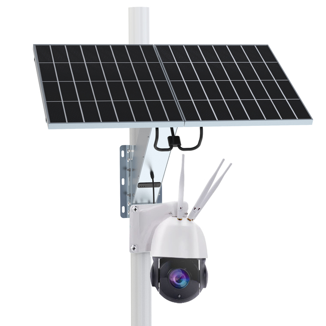 TecDeft Solar Security Camera 8MP 30X Optical Zoom PTZ Dome Camera WiFi/4G Full Color Night Vision Two-way Audio DC12V Outdoor
