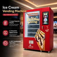 Distributeur automatique de crèmes glacées avec élévateur et fonction de réfrigération, plateaux personnalisables