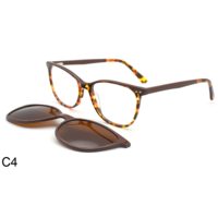 Lunettes de soleil œil de chat polarisées magnétiques, monture en acétate, légères, anti-lumière bleue, clipsables, pour femmes, extérieur, HIGO