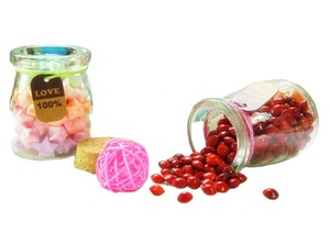 Food Safe Fancy clear 100ml 150ml Pudding Glass <b>Mini</b> Milk <b>Bottle</b> With Cork Lid Pudding Yogurt Candy Jars - Product Image 3