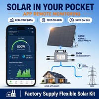 Panneau solaire bifacial flexible à double vitrage 800W ultra-mince portable étanche avec micro-onduleur, installation facile pour balcon