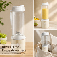 Mini-mixeur portable 450 ml en gros, avec 6 lames en acier inoxydable, USB, pour glace pilée et jus, idéal pour la maison, le camping-car, l'extérieur et l'usage commercial