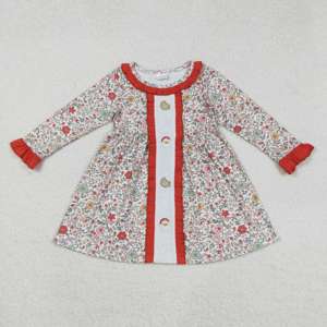 ชุดเสื้อผ้าลำลองสำหรับเด็กผู้หญิงวัยหัดเดินลายสก็อตแขนยาวลายสก็อตสีชมพูลายดอกไม้บูติกหวานๆ - Product Image 4