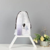 Sac à cordon givré écologique, pochette de voyage en plastique imperméable pour vêtements, chaussures, serviettes, jouets, usage quotidien, logo personnalisé, vente en gros