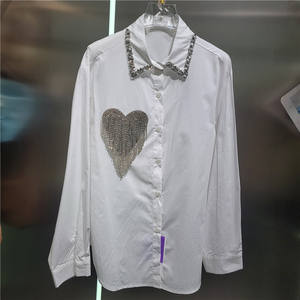 GX-2026: <span class=keywords><strong>Camicia</strong></span> Versatile <span class=keywords><strong>con</strong></span> Design a Cuore e <span class=keywords><strong>Frange</strong></span> di Diamanti, Senso di Eleganza - Product Image 4