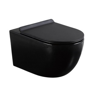 <span class=keywords><strong>WC</strong></span> <span class=keywords><strong>suspendu</strong></span> sans bride, réservoir encastré, finition noir mat, pour l'Europe - Product Image 2