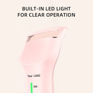 Rizador de pestañas eléctrico recargable para hombres y mujeres, herramienta de elevación de pestañas con calor rosa y blanco con logotipo personalizado - Product Image 2