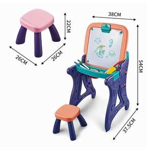 Çocuklar için sandalye ile <span class=keywords><strong>2</strong></span> in 1 çok fonksiyonlu çizim kurulu çalışma masası - Product Image 4