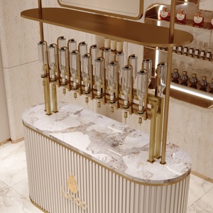 Custom Detachable Perfume Display Cabinet Mobile Perfume Bar <strong>Glass</strong> LED Showcase <strong>Shelving</strong> for Fragrance Store Kiosk Design - Product Image 3