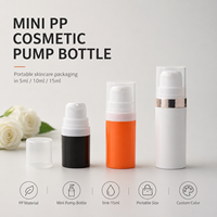 Mini flacon pompe cosmétique en PP 5ml 10ml 15ml, couleur personnalisée, emballage pour soins de la peau, crème pour les yeux, sérum, lotion, kit de voyage, OEM