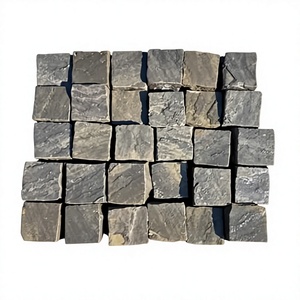Pavés en pierre de grès noir Sagar avec surface rugueuse pour usage en jardin - Product Image 1