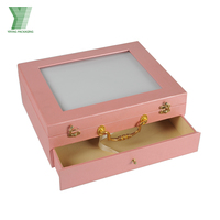 Boîtes cadeaux en forme de valise en carton personnalisées de luxe Tiroir à doublure en éponge de stratification mate pour l'emballage de bijoux de vêtements de fleurs