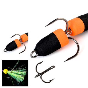 Leurre d'eau flottant basse ver appât trois crochet d'ancrage leurre appât mousse appât mousse matériau Mandarin poisson aiguillat - Product Image 4