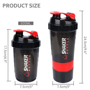 للبيع بالجملة 500ML شعار مخصص كوب مياه رياضي للصالة الرياضية قابل للنقل من بلاستيك بولي بروبلين خلاط للسفر زجاجة للياقة البدنية زجاجة ماء للشرب المباشر - Product Image 3