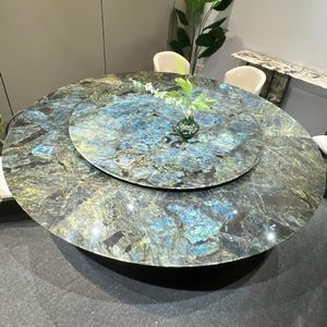 Bàn ăn bằng đá cẩm thạch tự nhiên hiện đại với chân kim loại cho phòng khách biệt thự sử dụng khách sạn - Product Image 5