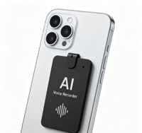 Microphone à conduction osseuse OEM/ODM SDK Enregistreur vocal IA Carte aimants MagSafe VPU/Microphone de contact 64 Go 128 Go 256 Go BLE/Wifi AEC