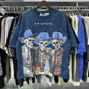 T-Shirt da Uomo High Street con <span class=keywords><strong>Stampa</strong></span> Teschio e Schizzi, Design Personalizzato Oversize con <span class=keywords><strong>Stampa</strong></span> a Sublimazione, T-Shirt Bkys da Uomo - Product Image 3