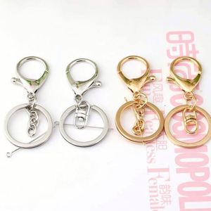 Vente en gros de crochets mousquetons en métal plaqué, fermoirs mousquetons, accessoires pour porte-clés circulaires DIY, porte-clés en métal, boucles en vrac pour la fabrication de bijoux - Product Image 1