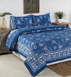 Edredón de algodón hecho a mano Rajai indio hecho a mano bloque impreso cubierta de cama relleno de algodón Natural Razai Jaipuri Rajai - Product Image 1