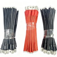 Arnés de cableado con terminal de anillo personalizado y cable de tierra de batería con terminal tipo O rojo y negro para conexión de energía, puesta a tierra y equipos