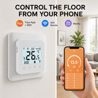 HY518 24V Thermostat à écran tactile LCD numérique Smart Life Télécommande Wifi Thermostat de chauffage pour les pièces de systèmes de chauffage par le sol