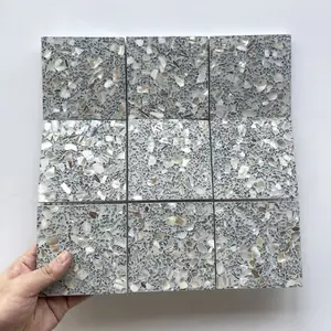 Cina bagno quadrato grigio marmo Terrazzo tessere di mosaico