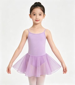 Abito da ballo senza schienale con cinturini, body da <span class=keywords><strong>ballerina</strong></span> rosa con gonna, <span class=keywords><strong>tutù</strong></span> da danza, costume da palcoscenico per ragazze - Product Image 4