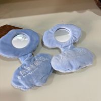 Porte-clés en peluche coquillage personnalisé mignon, poupée en peluche Kawaii représentant une faune marine avec miroir, pendentif de sac en peluche douce, breloque de sac à dos, cadeau