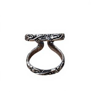 Handmade Adjustable Arthritis Ring Wedding Floral Texture <b>Finger</b> Splint DIP PIP Joint <b>Support</b> Vintage Oxidized Knuckle - Product Image 1