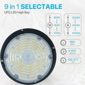 โคมไฟไฮเบย์ LED รูปทรงยูเอฟโอ 200 วัตต์ ระดับการป้องกันน้ำ IP65 สำหรับโรงยิมและสนามกีฬา - Product Image 5