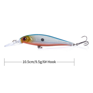 Leurre de pêche artificiel en plastique dur flottant, type Minnow, Wobbler, Jerkbait, pour pêche en eau peu profonde, 10.5CM-9.5G, Vente en gros - Product Image 5