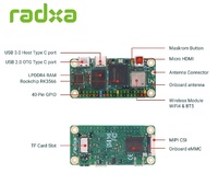 Carte de développement RADXA ZERO 3W Rockchip RK3566 Quad Core Mini SBC WIFI4 BLE5 pour la programmation de robots IA et la vision