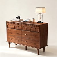 Armoire de rangement classique chinoise en bois massif à six tiroirs, sur pied, avec étagères multifonctionnelles pour chambre à coucher