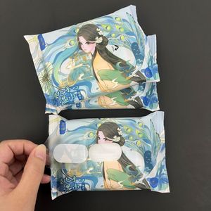 批发价格迷你湿纸巾儿童水刺材料便携式湿纸巾清洁途中 - Product Image 4