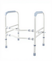 Barre d'appui de sécurité moderne pour toilettes de salle de bain de classe II, sans perçage, pour personnes âgées, avec étagère, revêtement poudré, capacité de charge 120 kg