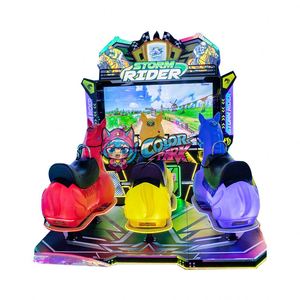 Máquina de Juego Arcade de Carreras de Caballos Dinámica para Tres Jugadores, con Monedas y Redención de Tickets, Diseño Novedoso y Colorido para Parques - Product Image 2