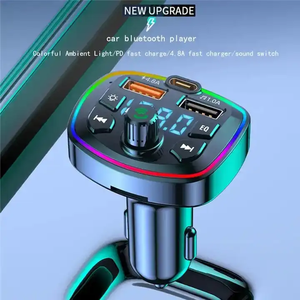Receptor de Audio inalámbrico para llamadas manos libres para coche, reproductor de MP3 de disco TF U, cargador rápido USB, transmisor FM, adaptador Universal - Product Image 3