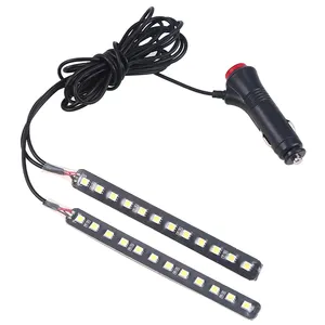 weiß/grün Autoinnenraum-Dekoration Atmosphärenlichtstreifen 12LED 2 in 1 Universal Auto-Umgebungslichter Stil-Schmuckzubehör