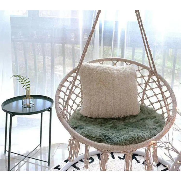 patio hanging swing egg rope round chair hammock indoor swing chair macrame hammock