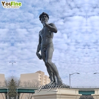 Statue de David grandeur nature en bronze YOUFINE, style grec et romain, pour jardin, à vendre, sculpture d'art célèbre